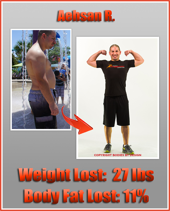 Pflugerville gym client, Aehsan, posing with in a double bicep position.