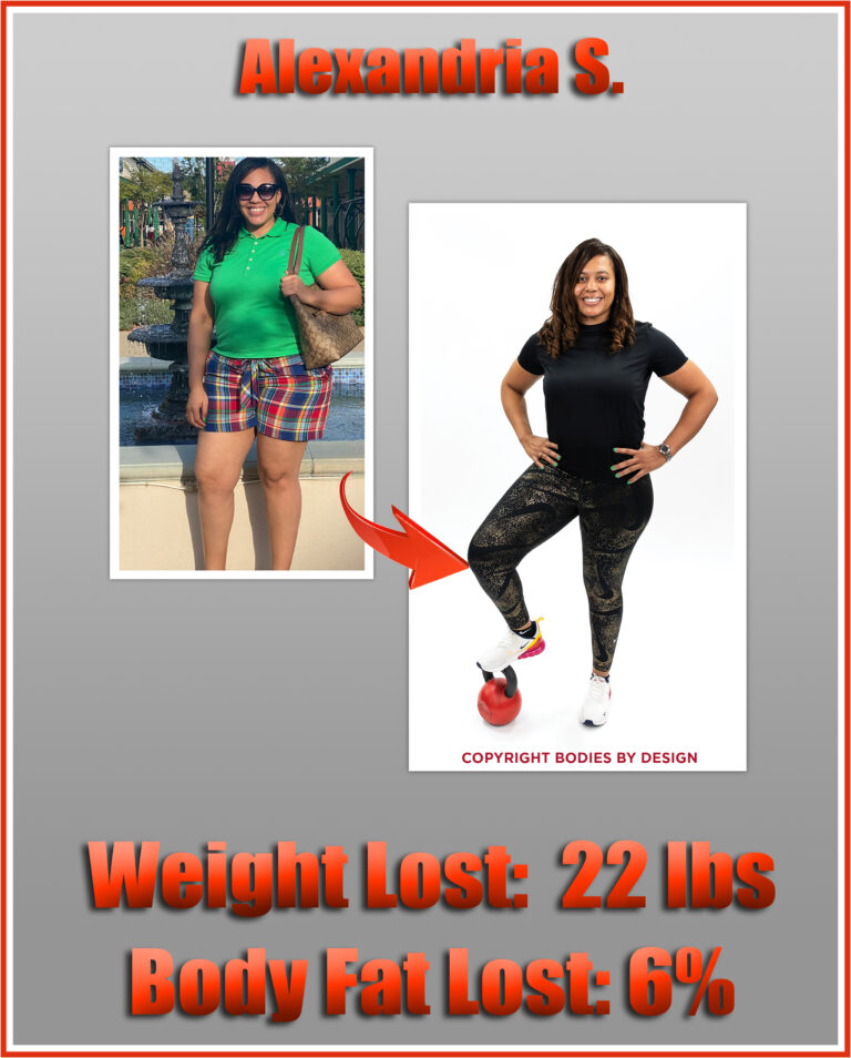 Alexandria, gym client in Pflugerville, posing in all black with her right foot on a red kettlebell.