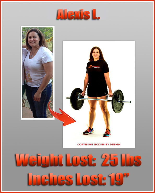 Pflugerville gym client, Alexis, holding a trap bar and standing strong in her black Bodies By Design shirt.