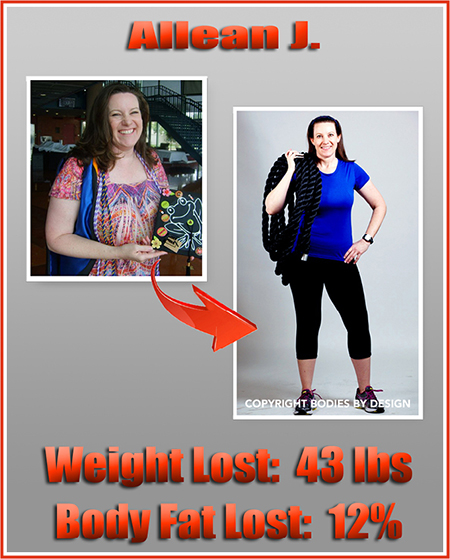 Pflugerville personal training client, Allean, standing confidently in her fitted blue shirt, holding a fitness rope.