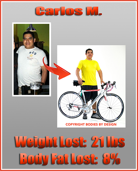 Pflugerville gym client, Carlos, posing with his bike.