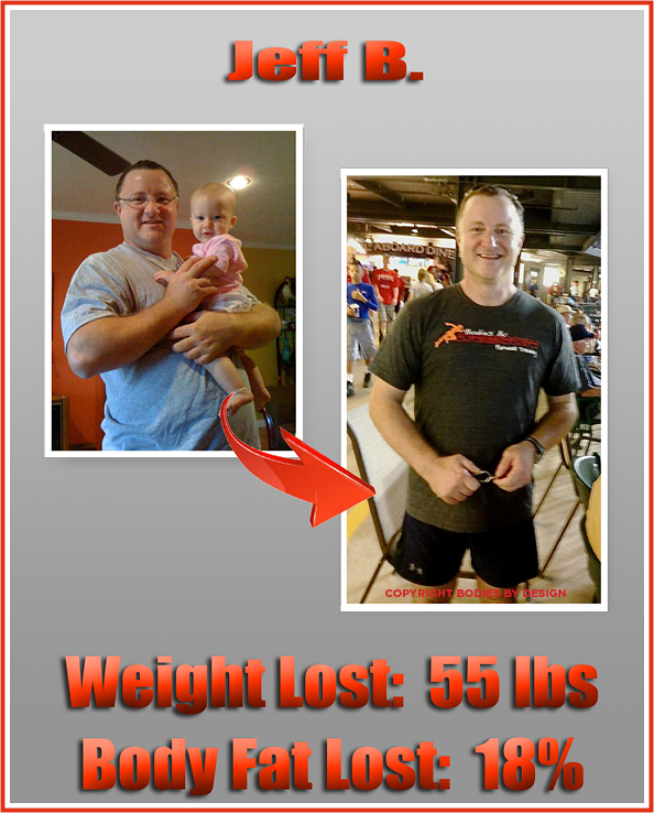 Pflugerville gym client, Jeff, smiling in his grey Bodies By Design shirt.