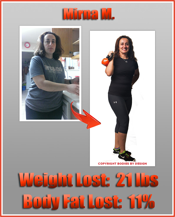 Pflugerville personal training client, Mirna, posing in all black with a red kettlebell.