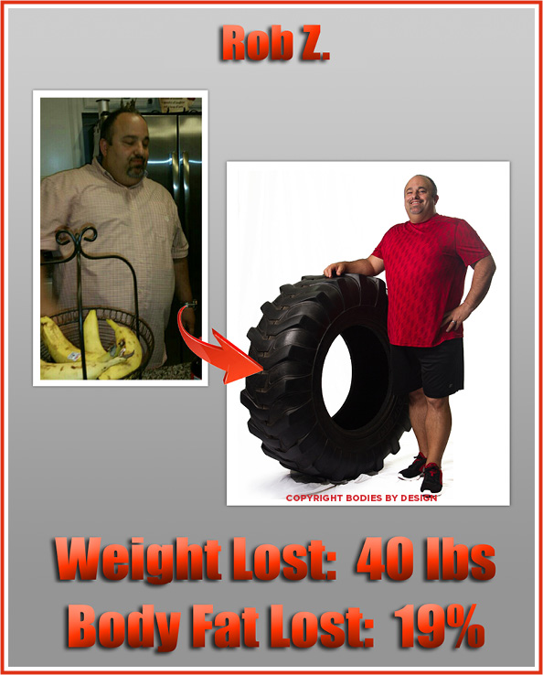 Pflugerville personal training client, Rob Z., posting with a big fitness tire.